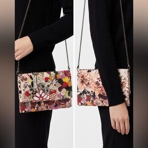 Floral Patchwork Clutch with Chain Strap